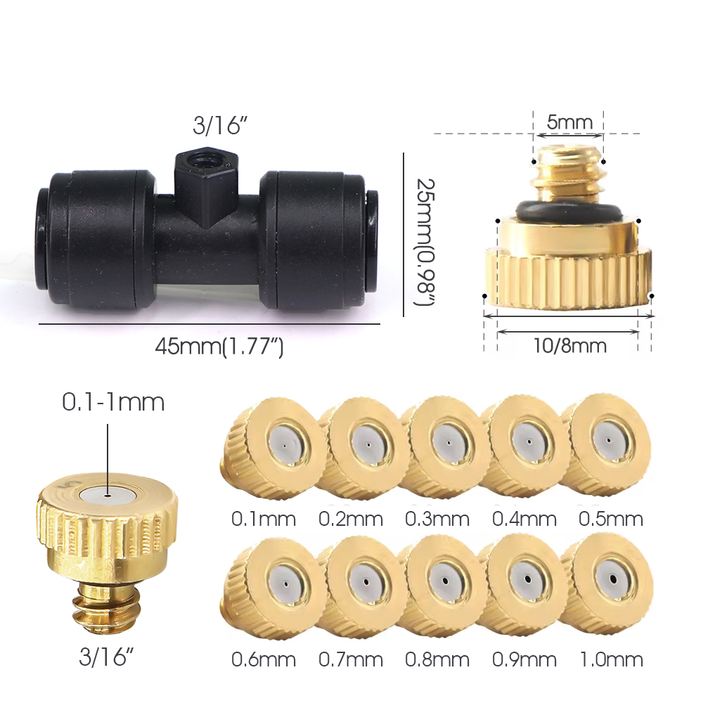 0,1–1 mm Messing-Sprühdüse mit – Nozzle Brass Bewertung und Preis
