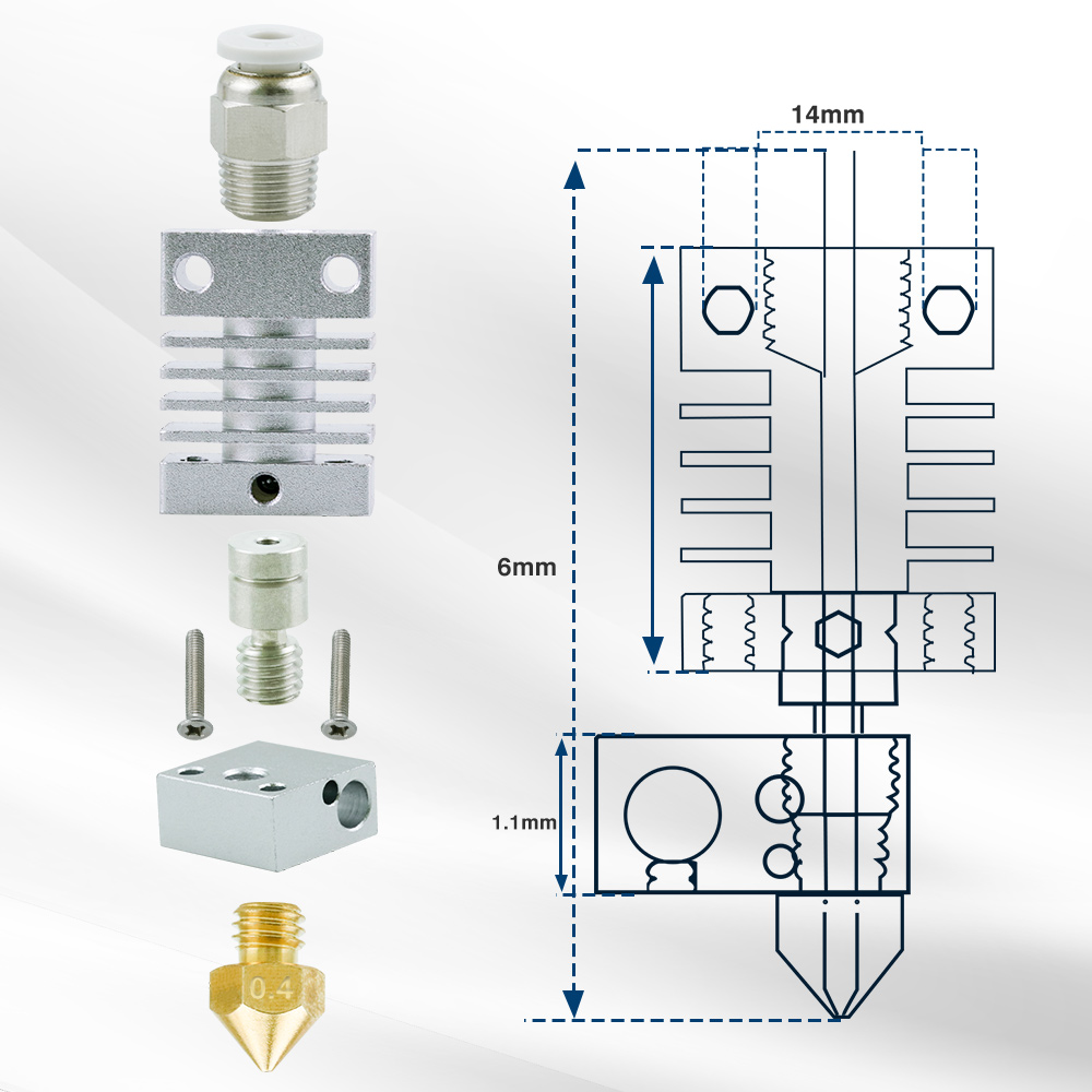 Für Creality Ender 3 CR-10 CR- – Hotend 0.4Mm Bewertung und Preis